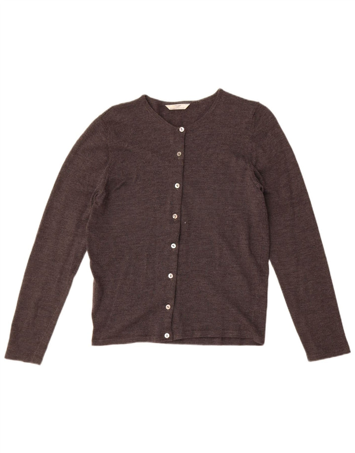 Marks & Spencer Damen-Cardigan-Pullover UK 10 Small Graue Schurwolle