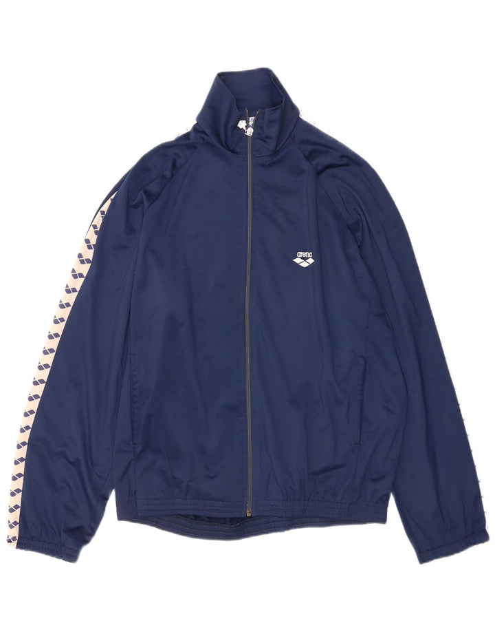 Arena Herren-Trainingsanzugoberteil mit Grafik, XL, Marineblau, Farbblock