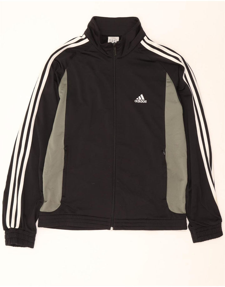 ADIDAS Herren-Trainingsanzugoberteil mit Grafik, UK 40/42, Mittelschwarz, Farbblock