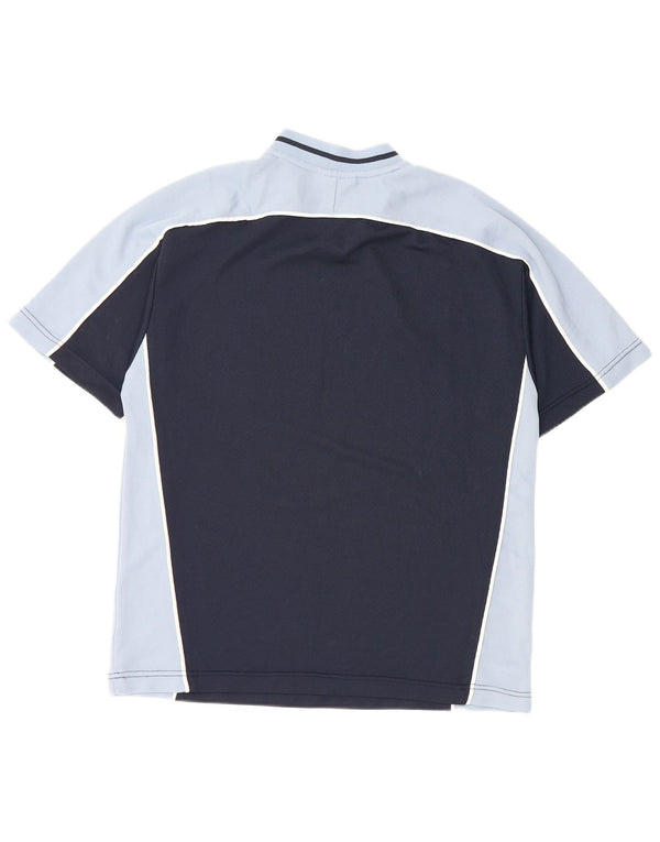 Umbro Mens T-Shirt Top Medium Navy Blue Colourblock Polyester