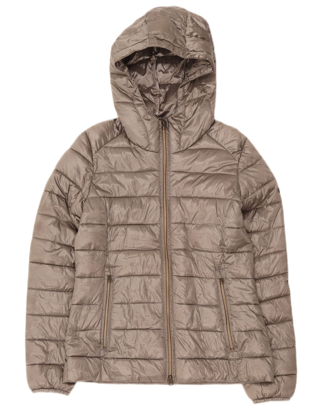 Brugi Wattierte Damenjacke mit Kapuze, UK 12, Mittelgrau, Polyester