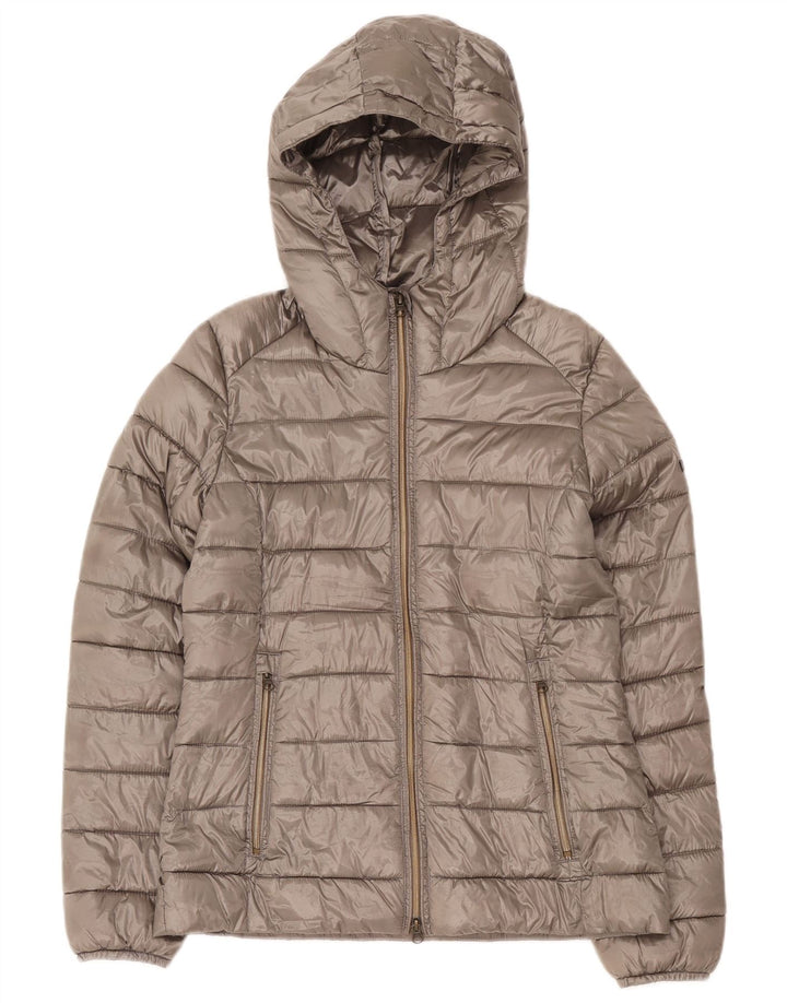 Brugi Wattierte Damenjacke mit Kapuze, UK 12, Mittelgrau, Polyester
