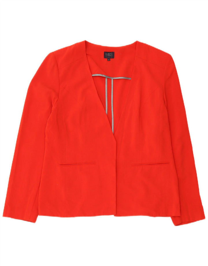 Marks & Spencer Damen Blazer Jacke UK 16 Large Rot Polyester