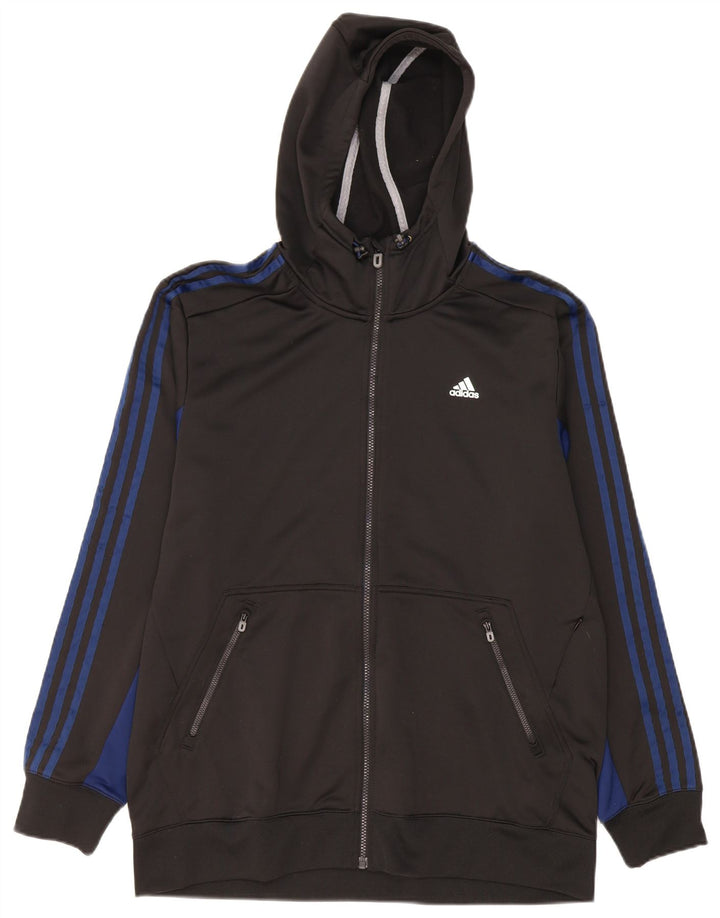 ADIDAS Mens Climalite Zip Hoodie Sweater XL Black Polyester