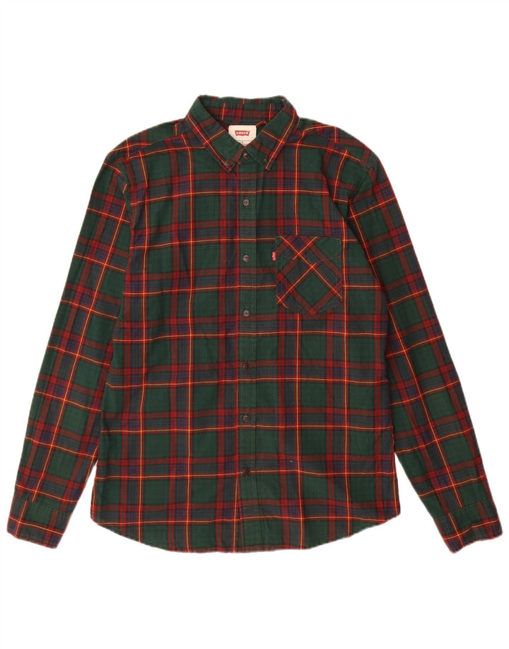 Levi's Herrenhemd, klein, grün kariert, Baumwolle