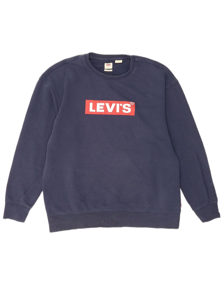 Levi's Herren-Sweatshirt mit entspanntem Grafikmotiv, groß, marineblau, Baumwolle