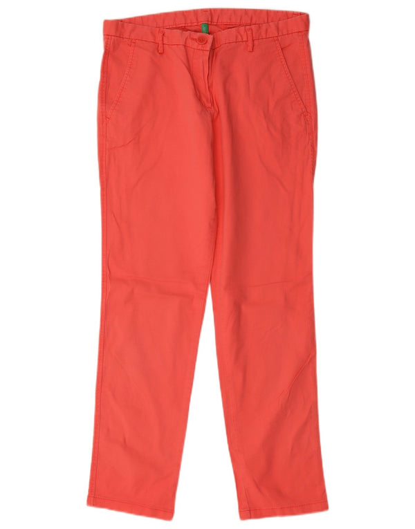 Benetton Slim Chino-Hose für Damen, W30, L26, Rosa, Baumwolle