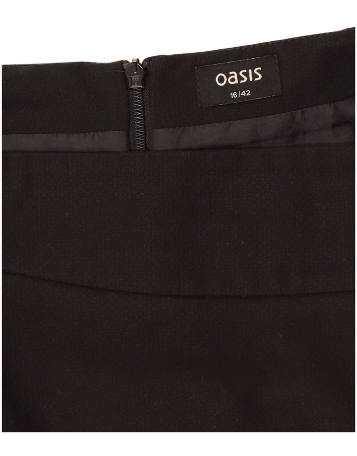 Oasis Damen gerader Rock UK 16 Large W34 Schwarz