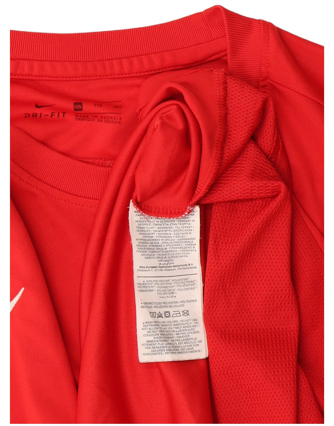 Nike Herren Dri Fit T-Shirt Top 2XL Rot Polyester