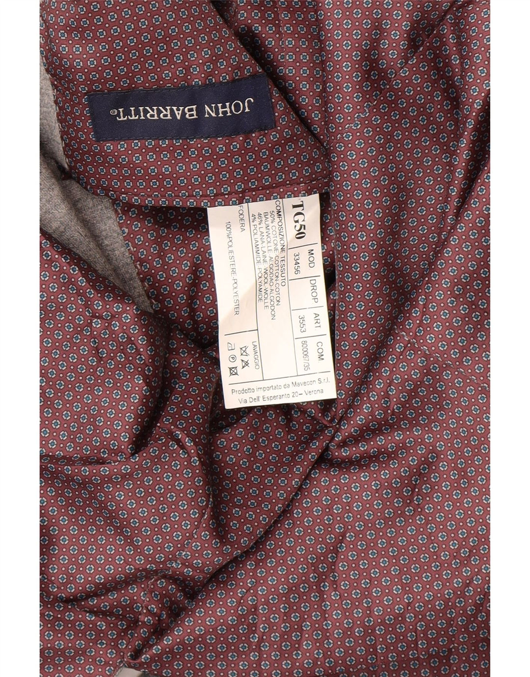 John Barritt Damen 2-Knopf-Blazerjacke IT 50 XL Graue Baumwolle