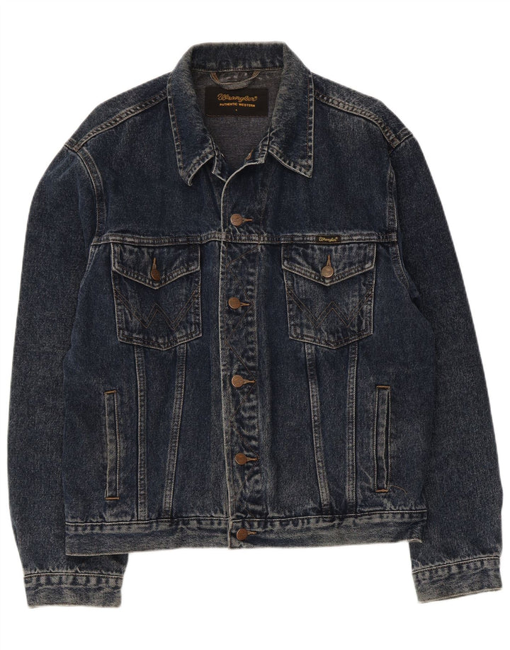Wrangler Herren Jeansjacke UK 40 Große marineblaue Baumwolle