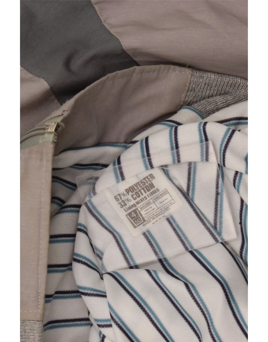 VINTAGE Mens Bomber Jacket UK 42 XL Grey Colourblock Polyester
