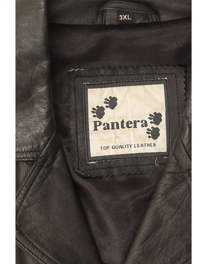 Pantera Herren Ledermantel UK 46 3XL Schwarzes Leder