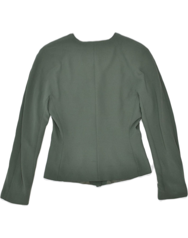 PRISMA Womens 3 Button Blazer Jacket UK 8 Small Green Polyester | Vintage | Thrift | Second-Hand | Used Clothing | Messina Hembry 