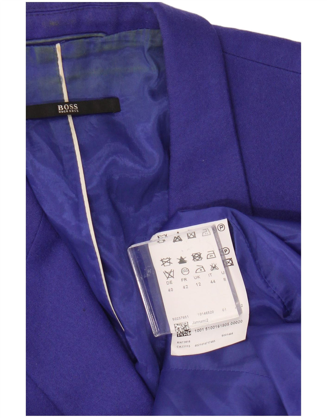 Hugo Boss Damen-Blazer mit 3 Knöpfen, UK 12, mittelviolette Schurwolle