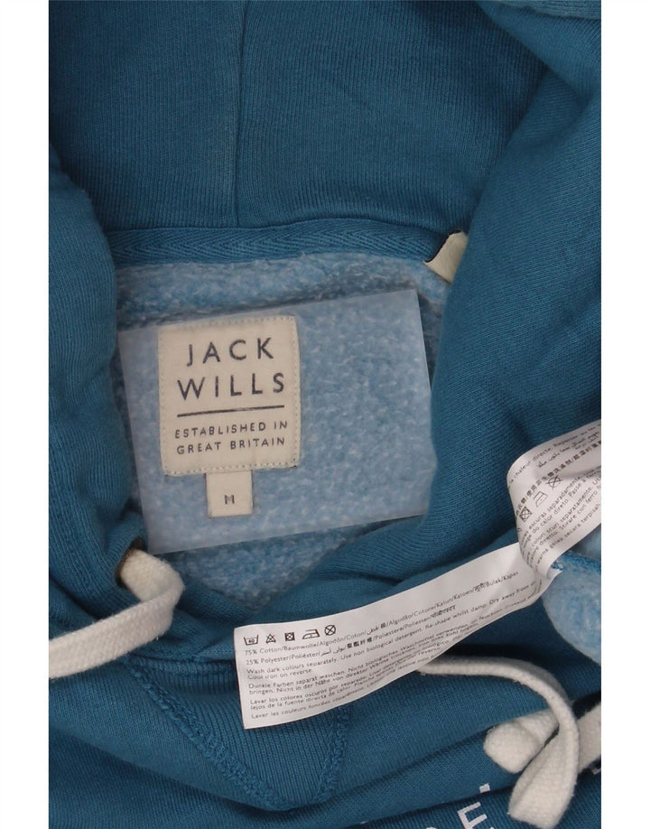 Jack Wills Herren-Kapuzenpullover mit Grafik, mittelblaue Baumwolle