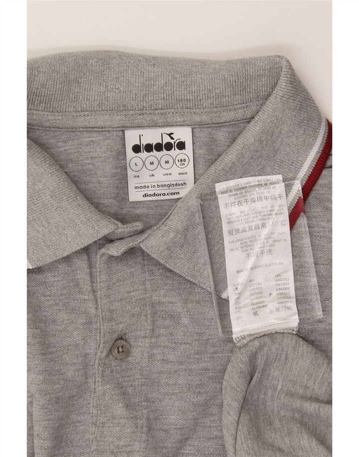 DIADORA Mens Polo Shirt Medium Grey Cotton Vintage Diadora and Second-Hand Diadora from Messina Hembry 