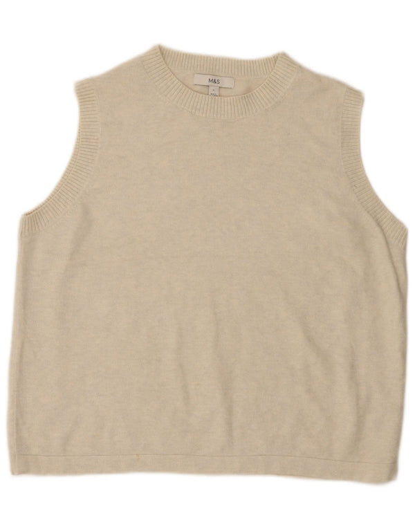Marks & Spencer Damen Weste Tank Top UK 16 Large Off White Flecked