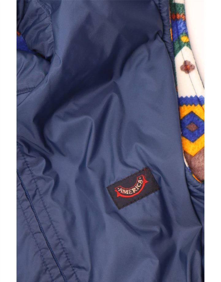 VINTAGE Herren Wendeweste UK 38 Medium Marineblau Polyamid