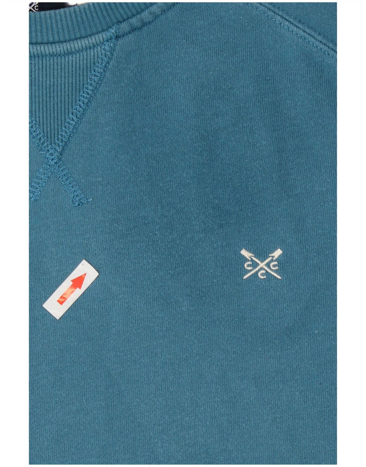 Crew Clothing Damen-Sweatshirt-Pullover UK 14 Mittelblaue Baumwolle