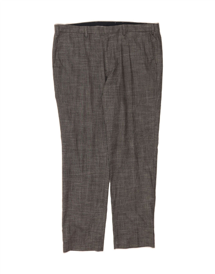 MARKS & SPENCER Mens Straight Suit Trousers W40 L33 Grey Polyester Vintage Marks & Spencer and Second-Hand Marks & Spencer from Messina Hembry 