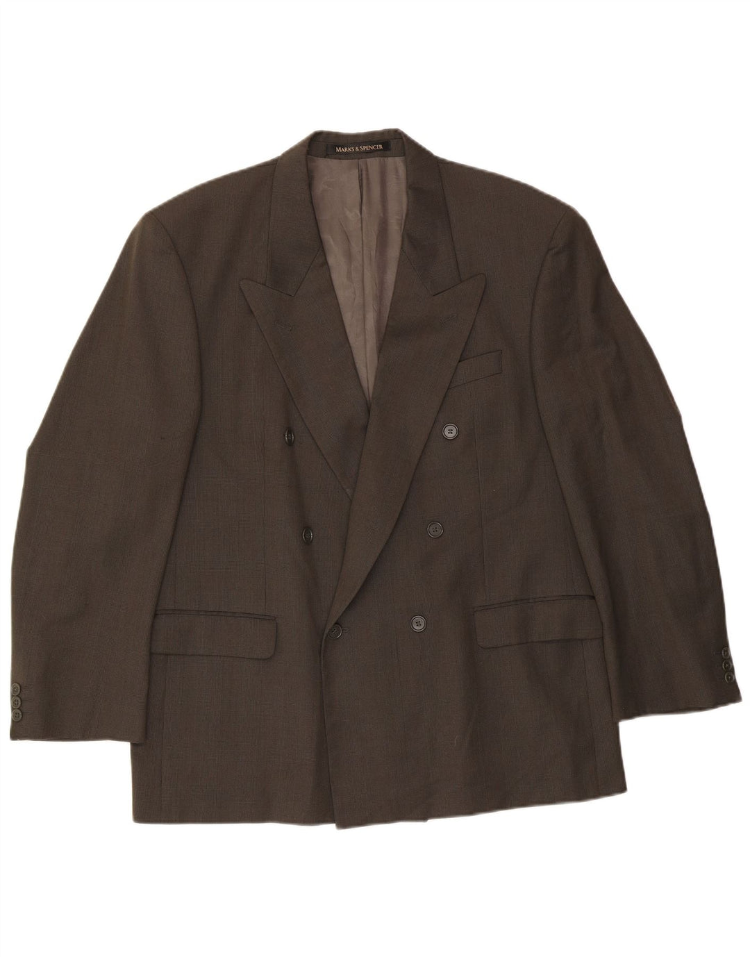 Marks & Spencer Herren-Blazer, zweireihig, Gr. 44, XL, grün kariert
