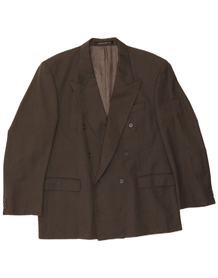 Marks & Spencer Herren-Blazer, zweireihig, Gr. 44, XL, grün kariert