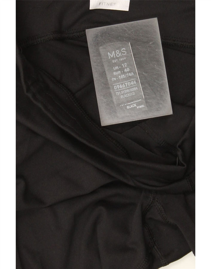 Marks & Spencer Damen Leggings UK 12 Medium Schwarz Polyester