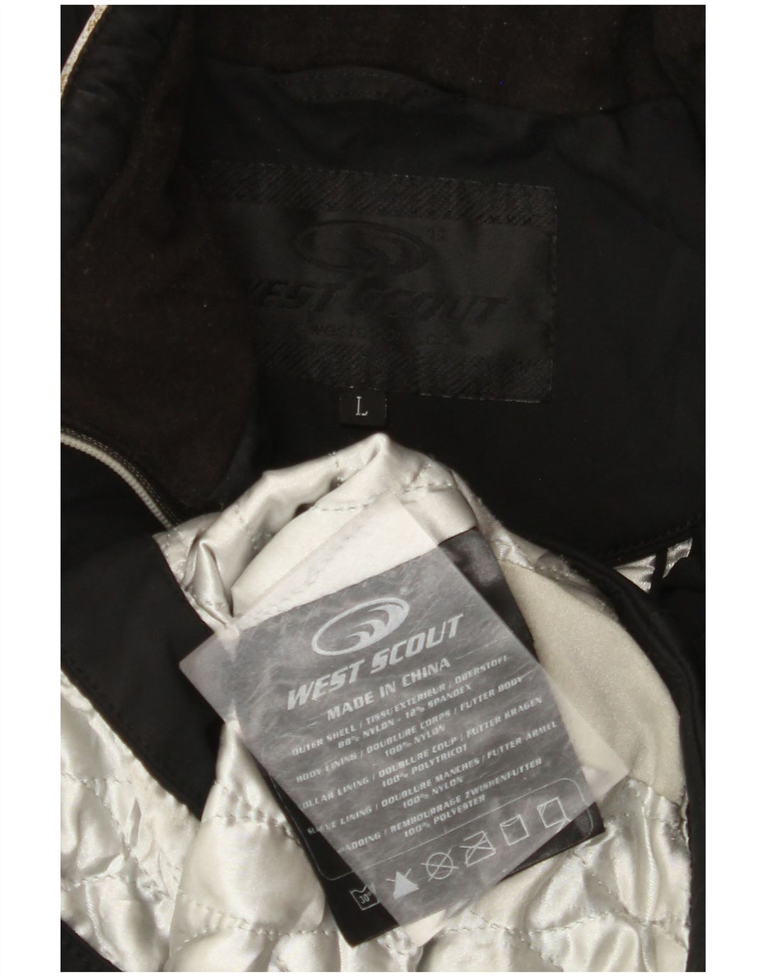 WEST SCOUT Damen Windjacke mit Kapuze, UK 14, Größe L, schwarzes Nylon