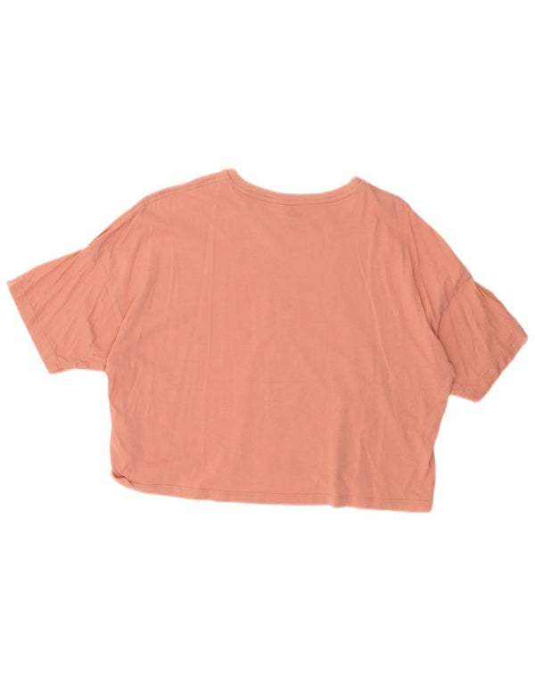 Puma Womens Crop Graphic T-Shirt Top UK 16 Large Pink Cotton