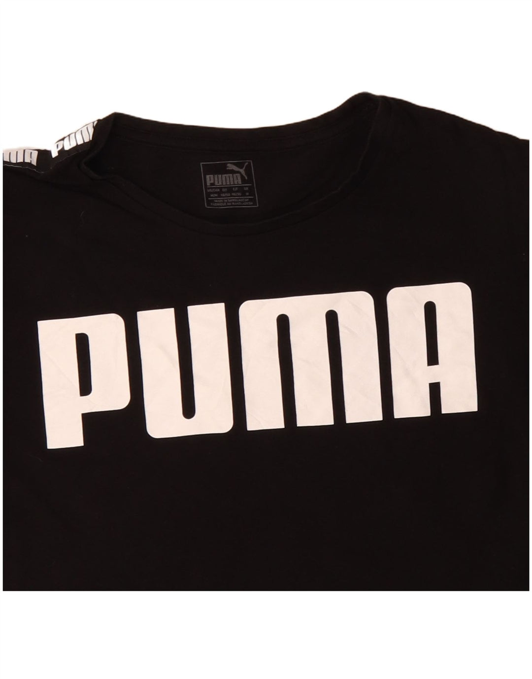 PUMA Herren Grafik T-Shirt Top UK 14 Medium Schwarz