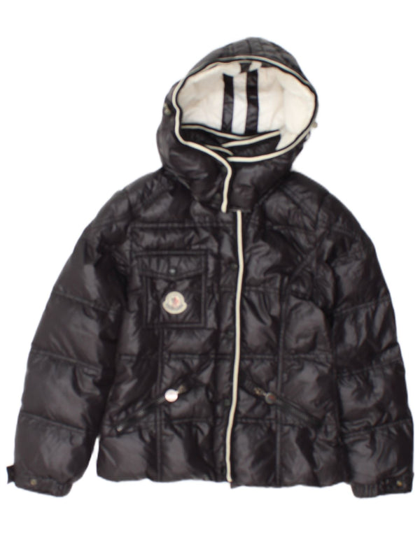 Moncler Wattierte Jacke mit Kapuze für Mädchen, 9–10 Jahre, marineblaues Polyamid