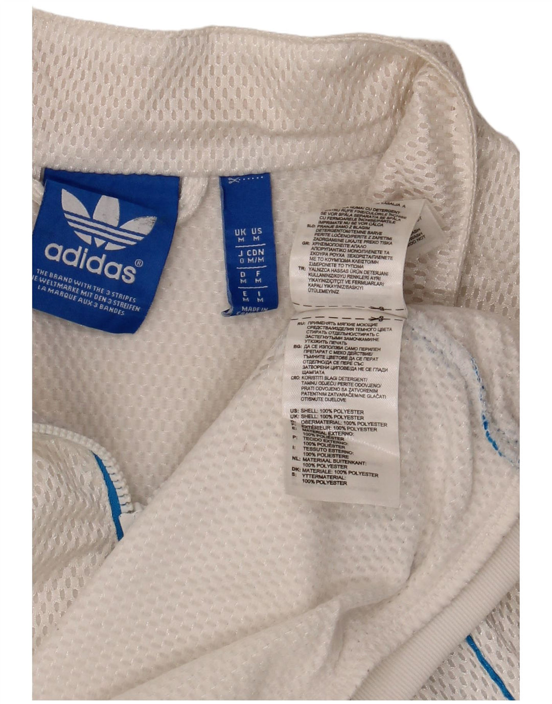 Adidas Herren-Trainingsanzug-Top-Jacke, mittelweißes Polyester