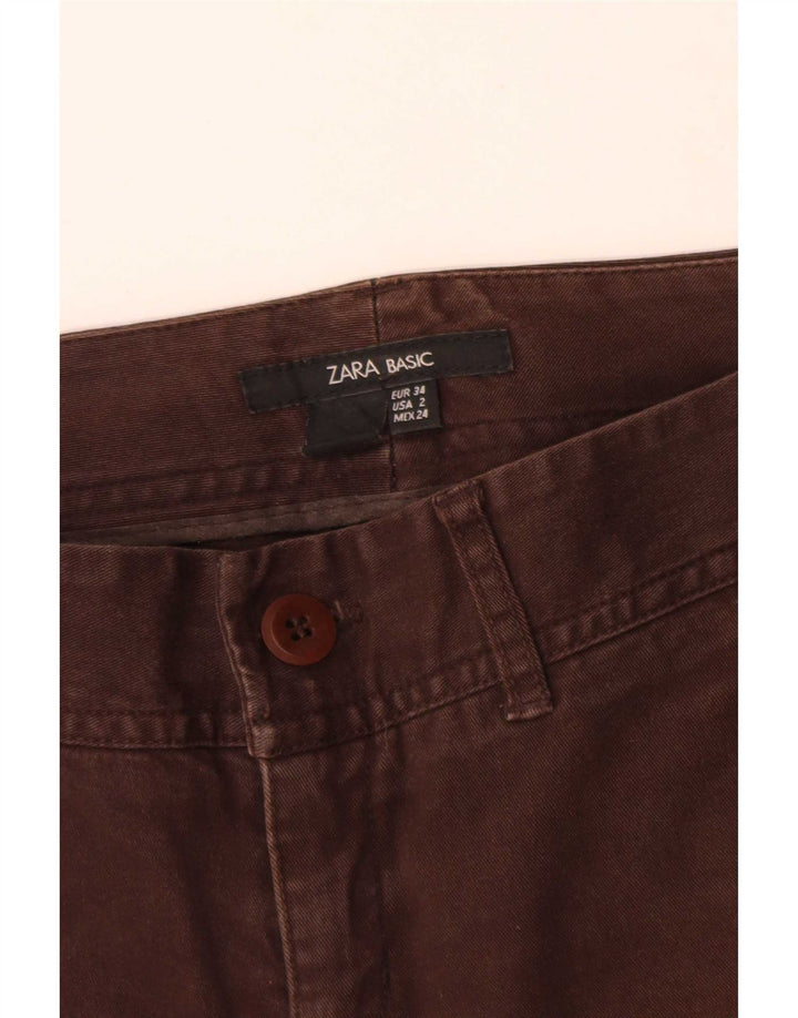 Zara Damen Bootcut Jeans EU 34 2XS W24 L30 Braun