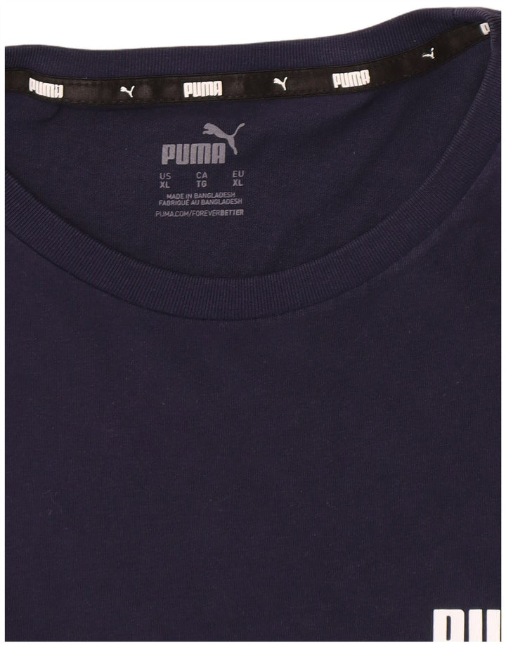 Puma Herren Grafik T-Shirt Top XL Marineblau