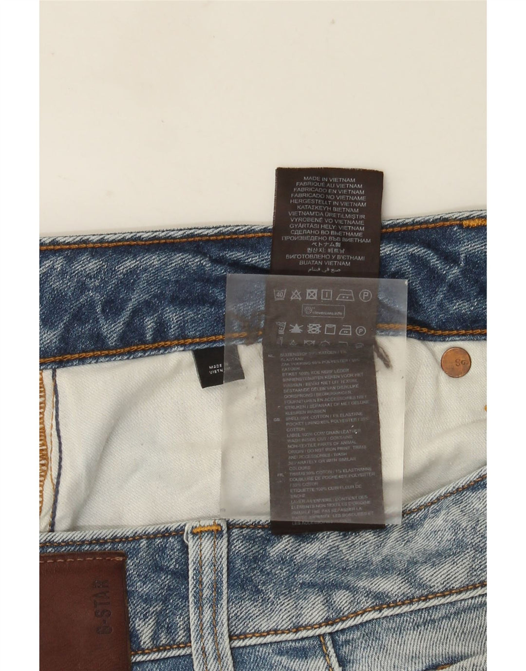 G-Star Herren 3301 Slim Jeans W36 L38 Blaue Baumwolle
