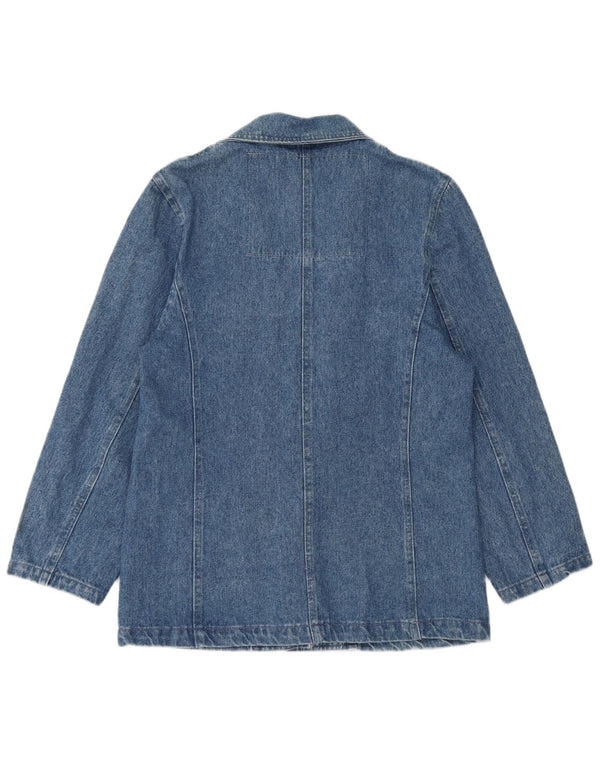 Bianca Maria Caselli Womens 1 Button Denim Blazer Jacket UK 10 Small Blue