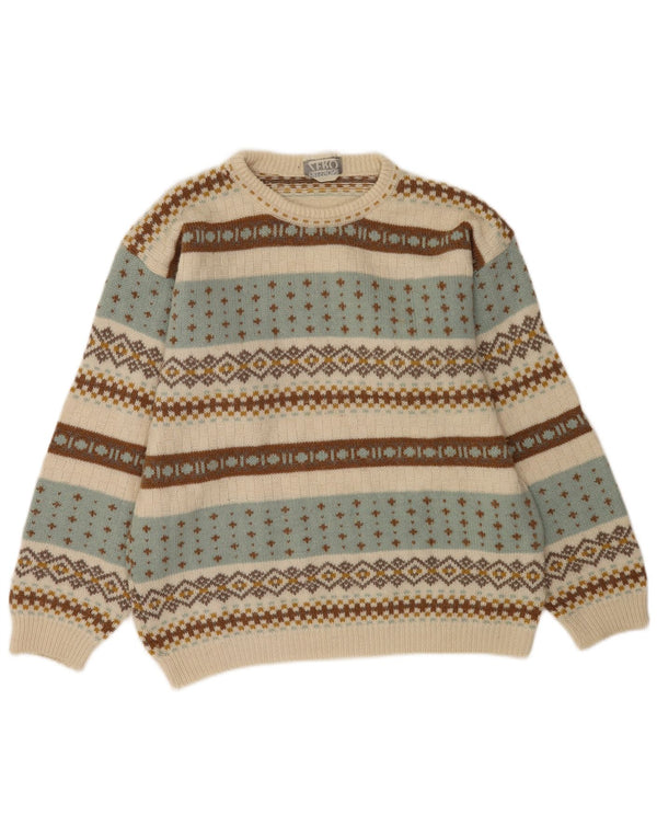Zero Herren-Pullover mit Rundhalsausschnitt, XL, mehrfarbig, Fair-Isle-Acryl