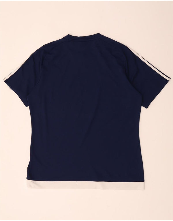 Adidas Herren Climalite T-Shirt Top Large Marineblau Colourblock Polyester