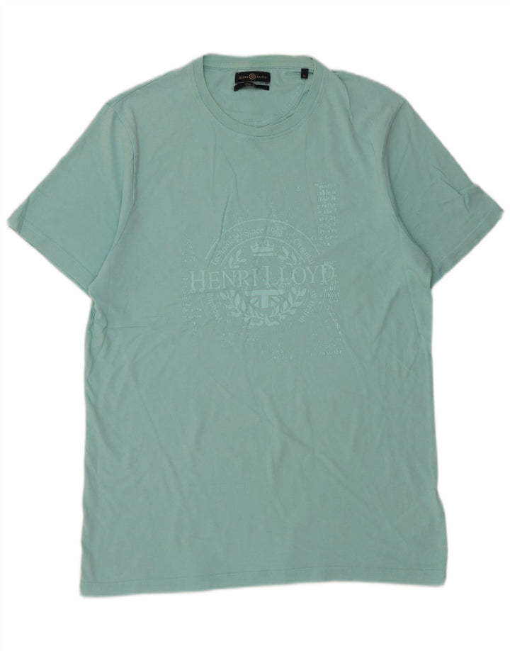 Henri Lloyd Herren Grafik-T-Shirt-Oberteil aus mitteltürkisfarbener Baumwolle