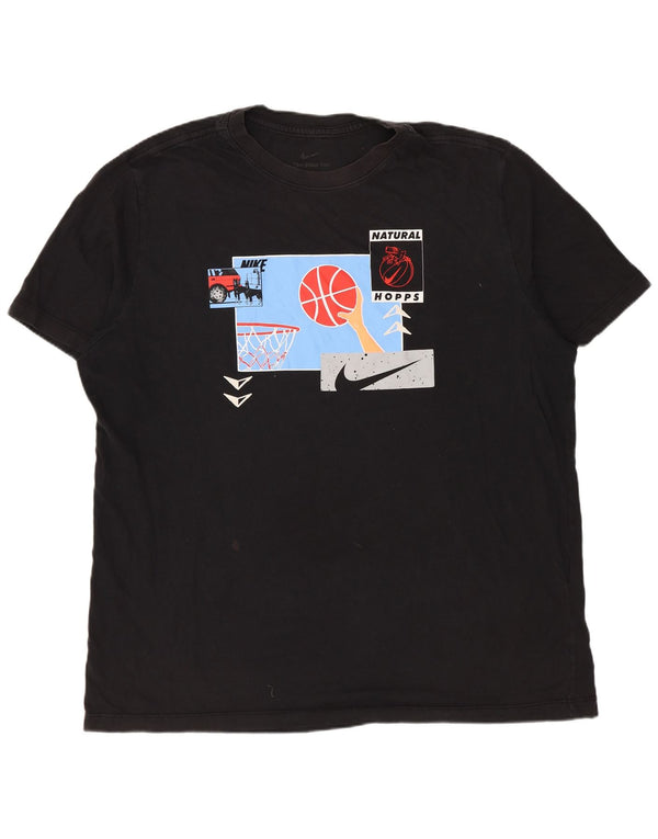 NIKE Herren Grafik T-Shirt Top XL Schwarz Baumwolle