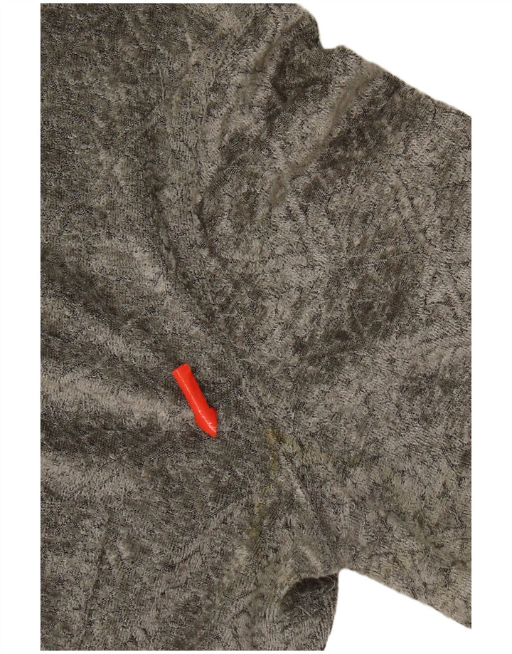 Armani Damen Hemdbluse UK 12 Mittelgraue Blumenviskose