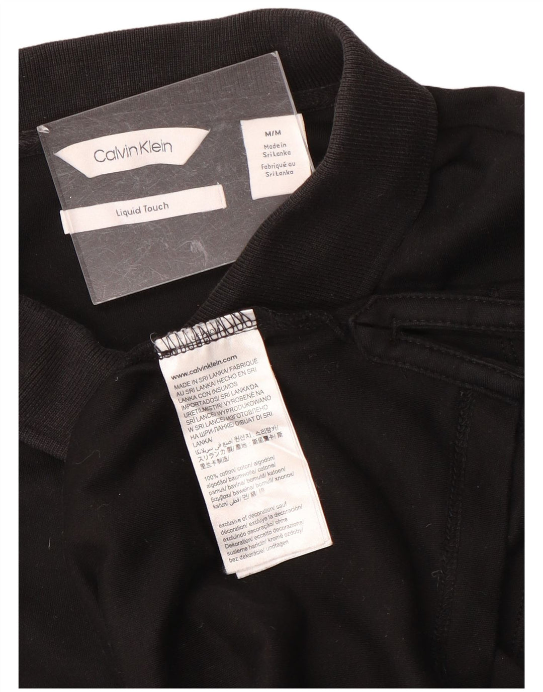 Calvin Klein Herren-Poloshirt, mittelgroß, schwarze Baumwolle