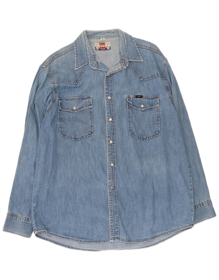 Lee Herren-Jeanshemd, groß, aus blauer Baumwolle