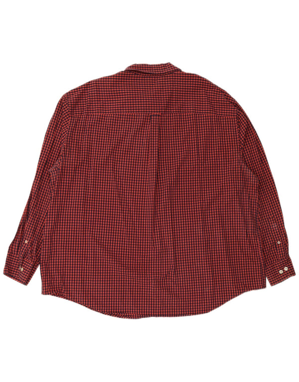 IZOD Herrenhemd 3XL, kastanienbraune Gingham-Baumwolle