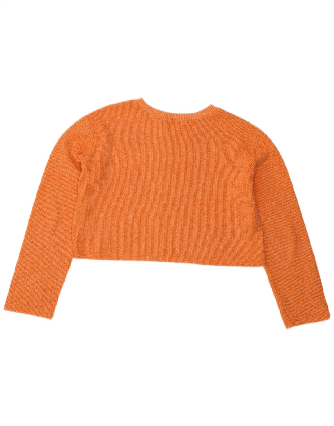 Zara Damen Crop Oversized Top Langarm UK 10 Small Orange