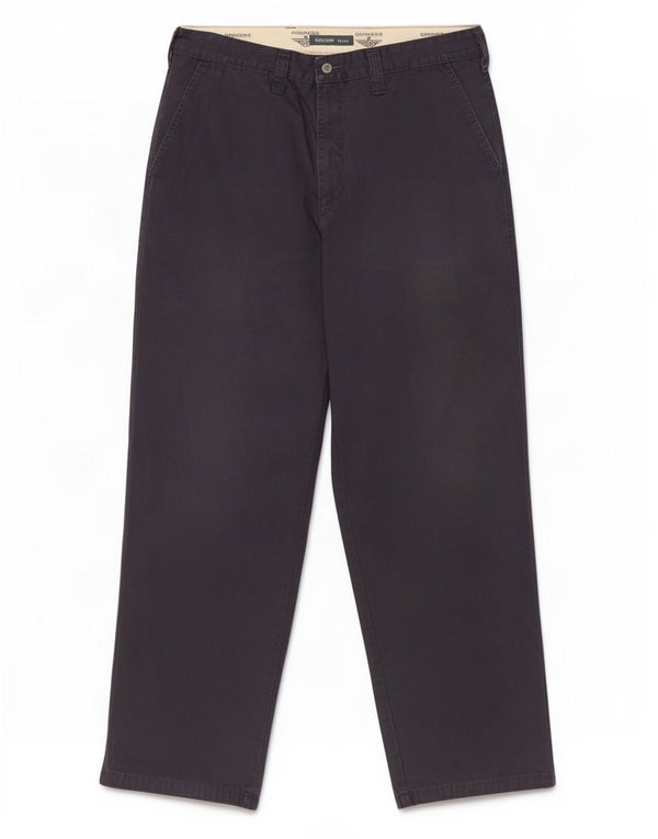 Dockers Mens Straight Chino Trousers W34 L30 Navy Blue Cotton