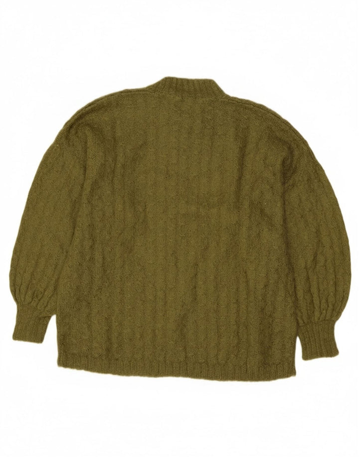 Vintage Damen Rollkragenpullover Pullover UK 14 Large Khaki