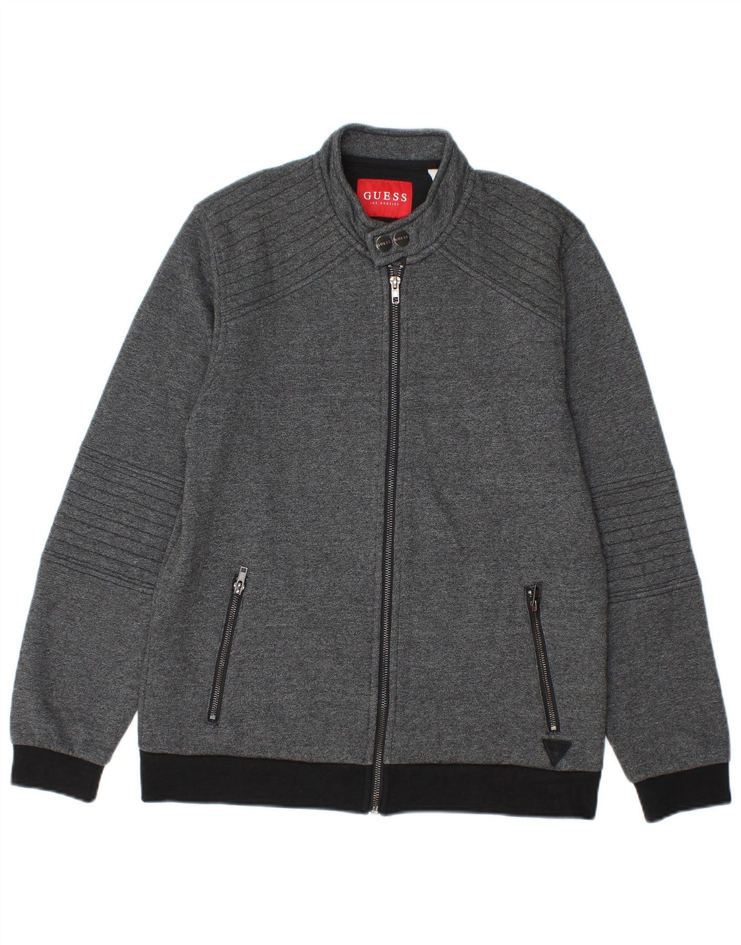 Guess Herren Bomberjacke UK 34 XS Graue Colourblock-Baumwolle