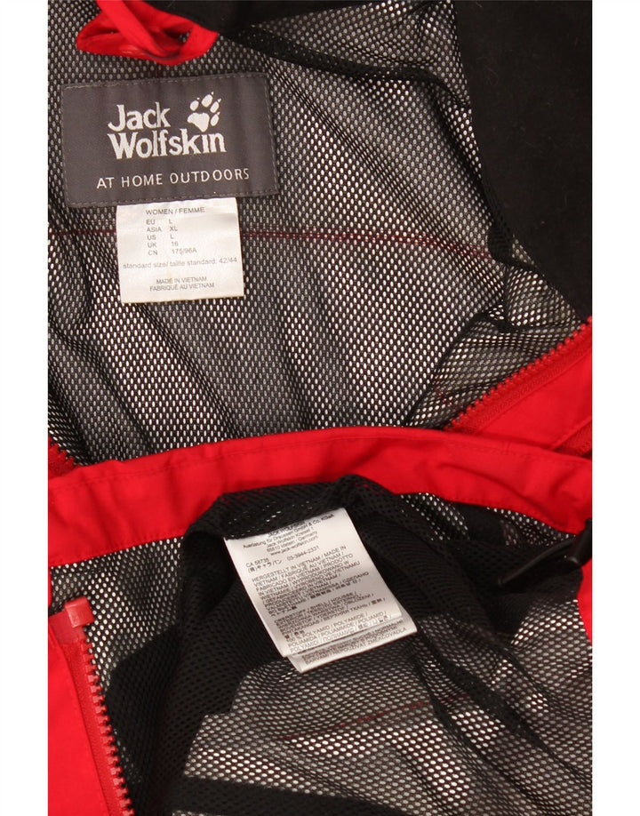 Jack Wolfskin Damen Windjacke mit Kapuze, UK 16, Größe L, Rot, Polyamid